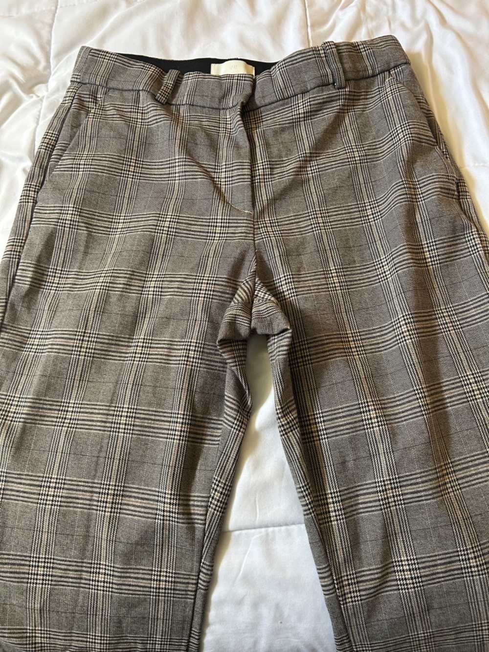 Plaid skinny leg pant